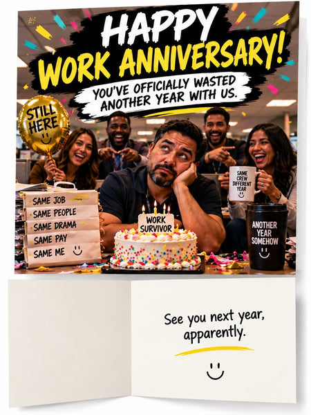 Happy Work Anniversary – Funny Coworker Office Card