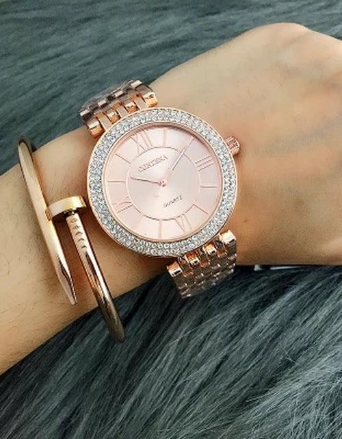 Load image into Gallery viewer, CONTENA Fashion Silver Women Watches Stainless Steel Women'S Watches Luxury Rhinestone Ladies Watch Women Clock Relogio Feminino
