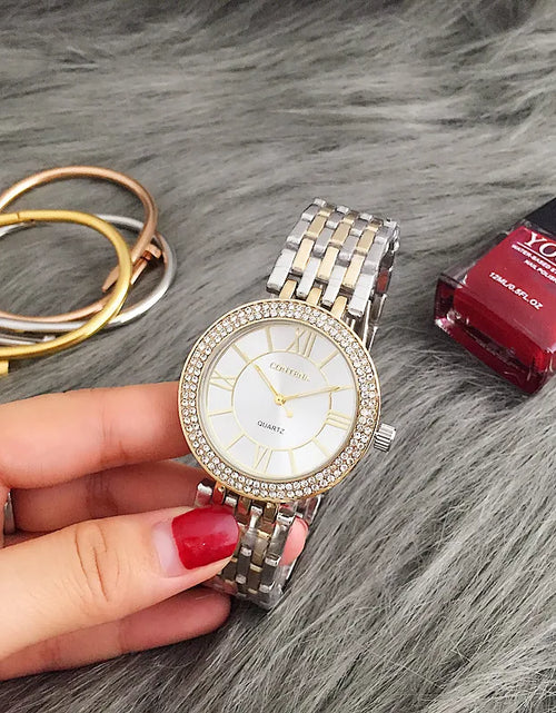 Load image into Gallery viewer, CONTENA Fashion Silver Women Watches Stainless Steel Women'S Watches Luxury Rhinestone Ladies Watch Women Clock Relogio Feminino
