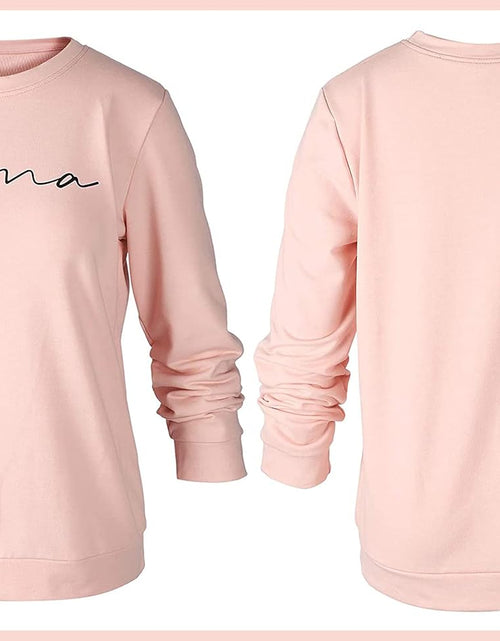 Load image into Gallery viewer, Womens Crewneck Sweatshirt Mama Letter Print Long Sleeve Loose Fashion Pullover Top
