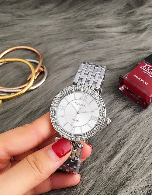 Load image into Gallery viewer, CONTENA Fashion Silver Women Watches Stainless Steel Women'S Watches Luxury Rhinestone Ladies Watch Women Clock Relogio Feminino
