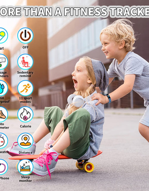 Load image into Gallery viewer, Kids Watch Fitness Tracker, Fitness Watches for Kids, Activity Tracker with Pedometers, Stopwatch, IP68 Waterproof, 11 Sport Modes Smart Watch for Kids Age 6-16 Years Old
