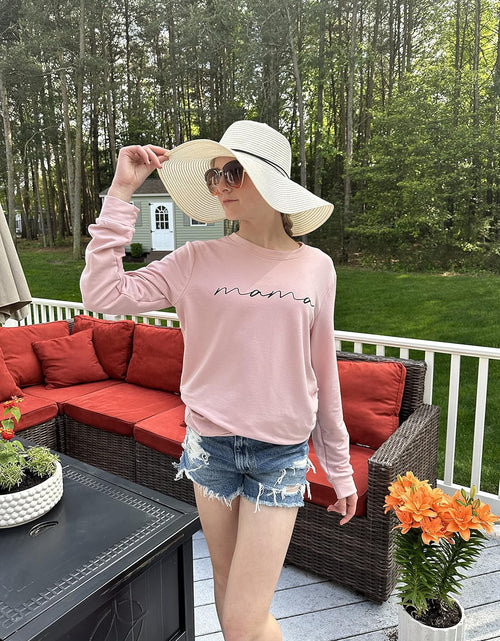 Load image into Gallery viewer, Womens Crewneck Sweatshirt Mama Letter Print Long Sleeve Loose Fashion Pullover Top
