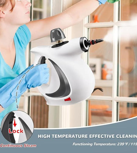 Pressurized Handheld Steam Cleaner & Rechargeable Spin Scrubber