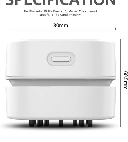 Desktop Vacuum Cleaner, Mini Table Dust Sweeper Energy Saving,High Endurance up to 90 Mins,Cordless&360º Rotatable Design for Keyboard/Home/School/Office(White)