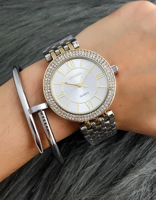 Load image into Gallery viewer, CONTENA Fashion Silver Women Watches Stainless Steel Women'S Watches Luxury Rhinestone Ladies Watch Women Clock Relogio Feminino
