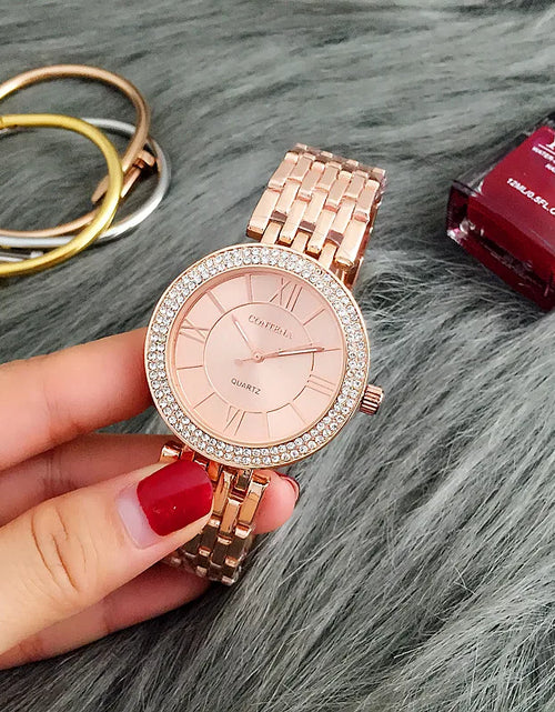 Load image into Gallery viewer, CONTENA Fashion Silver Women Watches Stainless Steel Women'S Watches Luxury Rhinestone Ladies Watch Women Clock Relogio Feminino
