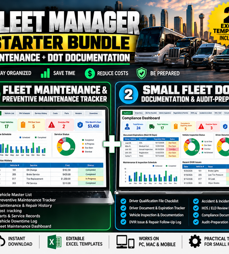 Fleet Manager Starter Bundle – Maintenance + DOT Documentation