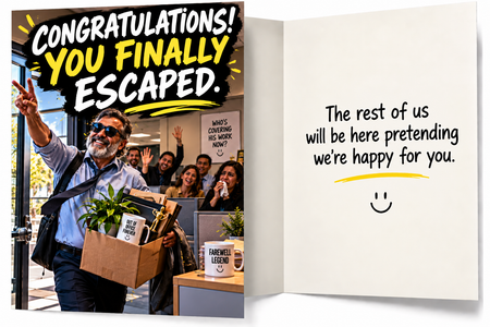 You Finally Escaped – Funny Retirement & Coworker Farewell Card