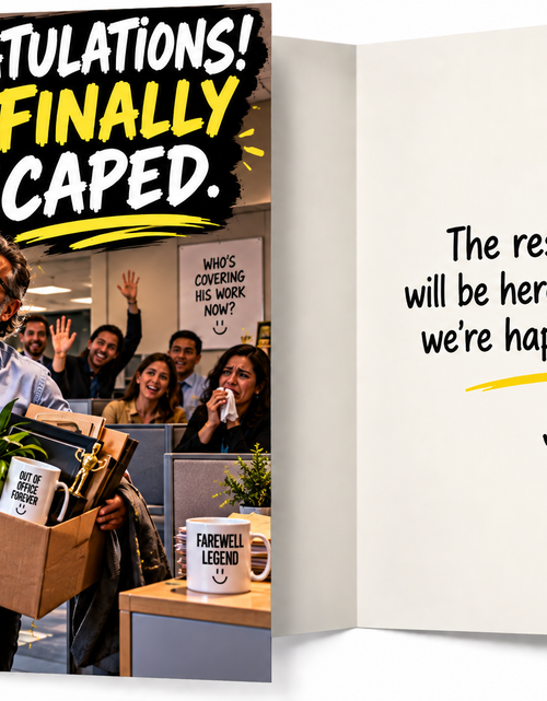 Load image into Gallery viewer, You Finally Escaped – Funny Retirement &amp; Coworker Farewell Card
