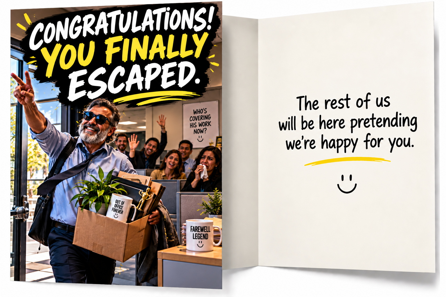 You Finally Escaped – Funny Retirement & Coworker Farewell Card