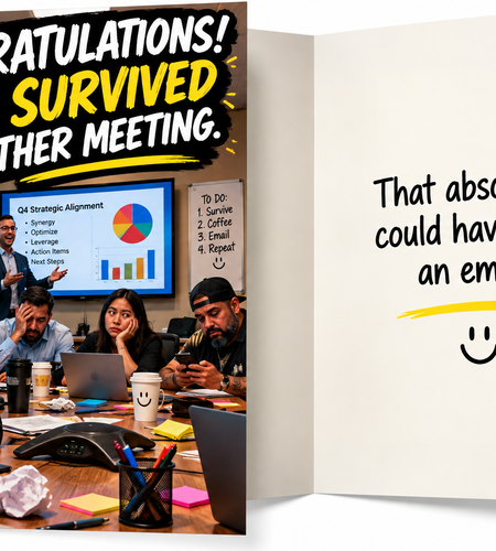 You Survived Another Meeting – Funny Office Coworker Card