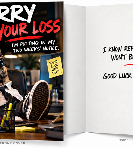 Sorry for Your Loss – Funny Two Weeks Notice Workplace Card