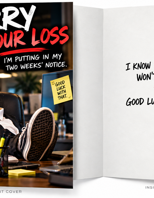 Load image into Gallery viewer, Sorry for Your Loss – Funny Two Weeks Notice Workplace Card
