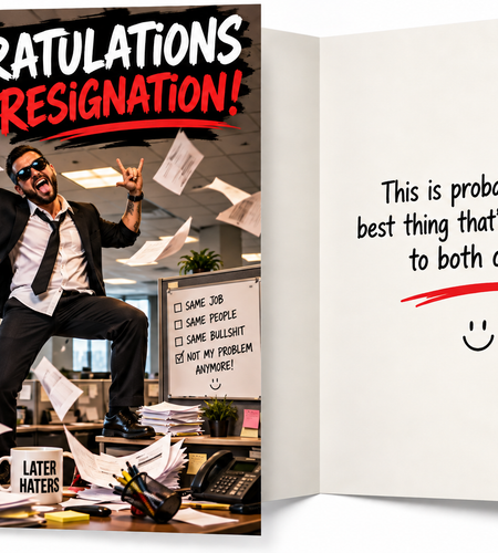 Congratulations on My Resignation – Funny Workplace Goodbye Card