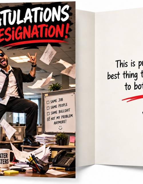 Load image into Gallery viewer, Congratulations on My Resignation – Funny Workplace Goodbye Card
