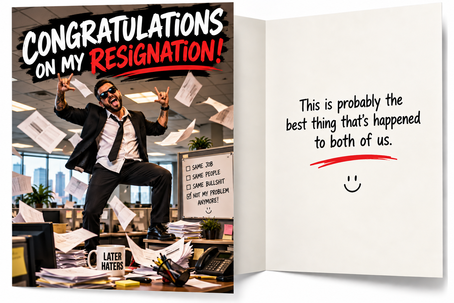Congratulations on My Resignation – Funny Workplace Goodbye Card