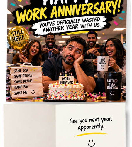 Happy Work Anniversary – Funny Coworker Office Card