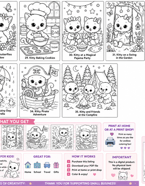 Load image into Gallery viewer, Magical Kitty Coloring Book for Kids Ages 4–8
