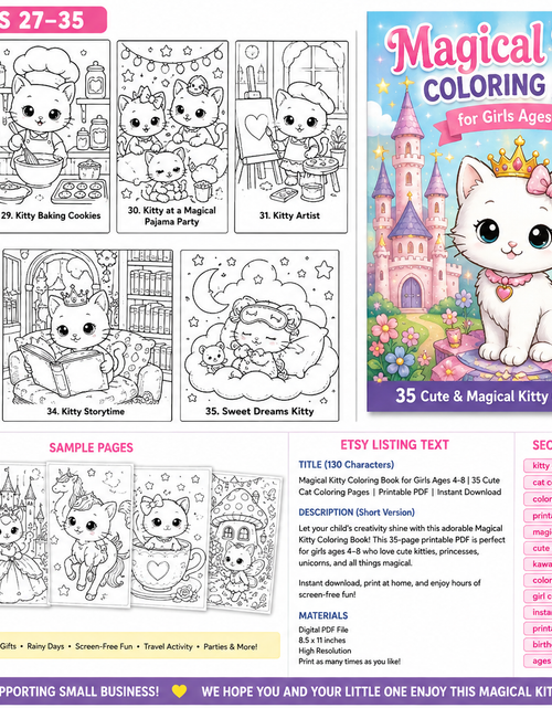 Load image into Gallery viewer, Magical Kitty Coloring Book for Kids Ages 4–8
