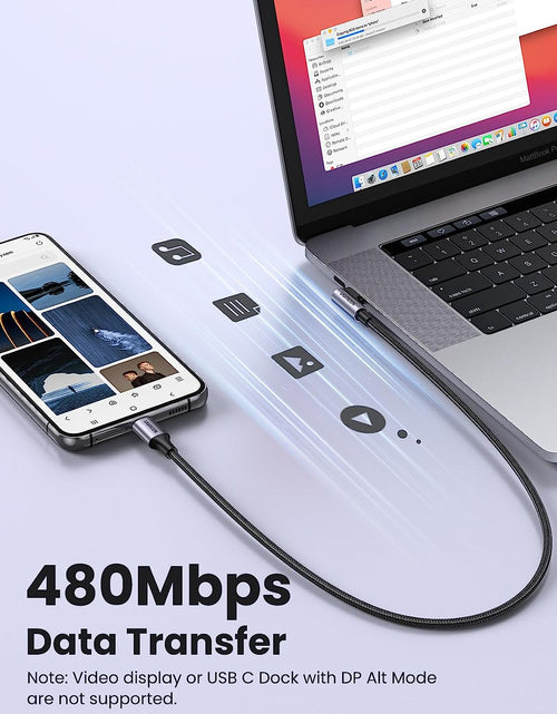 Load image into Gallery viewer, Right Angle USB C Cable 6.6FT 2-Pack, 60W USB C to USB C Cable 90 Degree Type C Cable for Iphone 17/16, Macbook Pro/Air, Ipad Pro 2022/Air 5/Mini 6, Galaxy S25/S24/S23, Pixel 10/9, Switch
