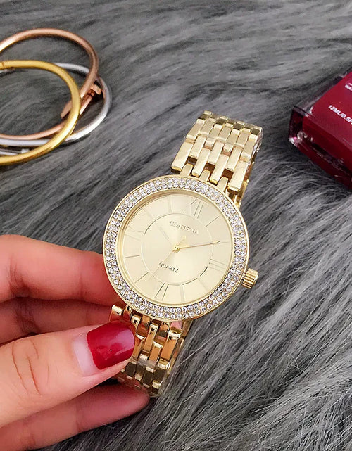 Load image into Gallery viewer, CONTENA Fashion Silver Women Watches Stainless Steel Women'S Watches Luxury Rhinestone Ladies Watch Women Clock Relogio Feminino
