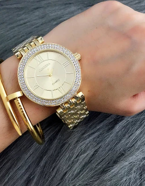 Load image into Gallery viewer, CONTENA Fashion Silver Women Watches Stainless Steel Women'S Watches Luxury Rhinestone Ladies Watch Women Clock Relogio Feminino
