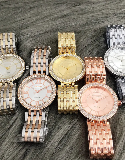 Load image into Gallery viewer, CONTENA Fashion Silver Women Watches Stainless Steel Women'S Watches Luxury Rhinestone Ladies Watch Women Clock Relogio Feminino
