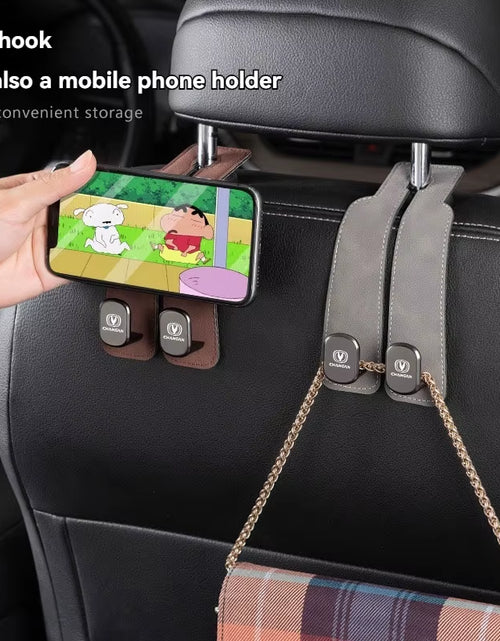 Load image into Gallery viewer, Luxury Suede Double Hook Organizer – Premium Rear Seat Backrest Hook for Changan CS Series &amp; Eado
