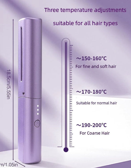Load image into Gallery viewer, GlamWave Pro – Portable Wireless Heated Hair Straightener &amp; Curler Brush

